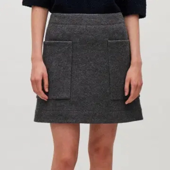 COS Wool Mini Skirt Navy - Picture 4 of 8